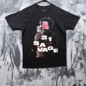 21 Savage T-Shirt Mens Medium Black Its All A Blur Tour 2023 Graphic Rap Tee